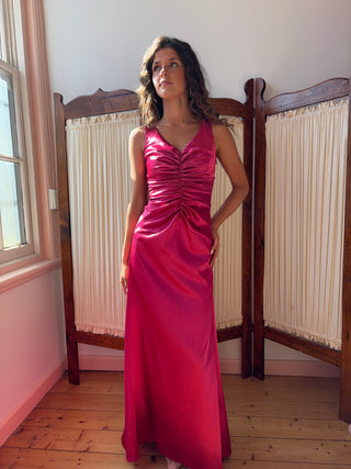 Vintage Jessica McClintock Deep Pink Dress