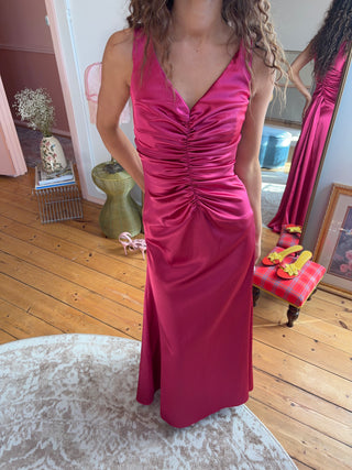 Vintage Jessica McClintock Deep Pink Dress